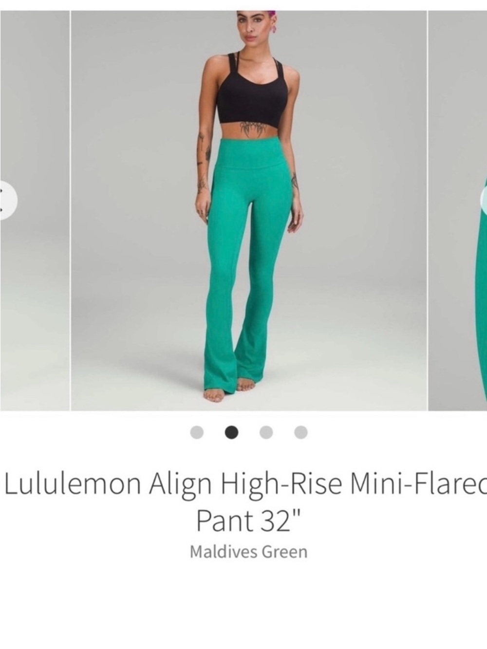 Lululemon Align High Rise Mini Flare Pants 32" Maldives Green Sz 6